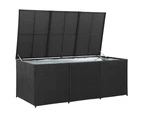 vidaXL Garden Storage Box Poly Rattan 180x90x70 cm Black