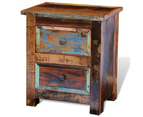 Nightstand with 2 Drawers Solid Reclaimed Wood