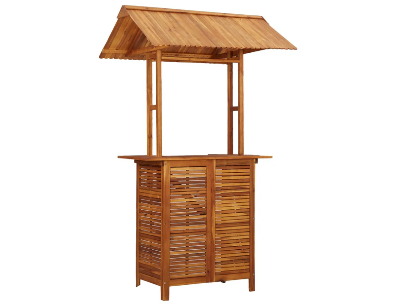 Outdoor Bar Table with Rooftop 113x106x217 cm Solid Acacia Wood