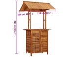 vidaXL Outdoor Bar Table with Rooftop 113x106x217 cm Solid Acacia Wood