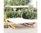 Outdoor Lounge Bed with Canopy 165x203x138 cm Solid Bent Wood Cream