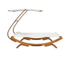 vidaXL Outdoor Lounge Bed with Canopy 165x203x138 cm Solid Bent Wood Cream