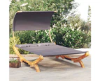 Outdoor Lounge Bed with Canopy 165x203x126cm Solid Bent Wood Anthracite