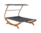 vidaXL Outdoor Lounge Bed with Canopy 165x203x138 cm Solid Bent Wood Anthracite