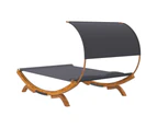 Outdoor Lounge Bed with Canopy 165x203x126cm Solid Bent Wood Anthracite