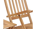 vidaXL Garden Deck Chair with Footrest and Table Solid Teak Wood