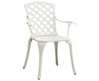 vidaXL Garden Chairs 2 pcs Cast Aluminium White