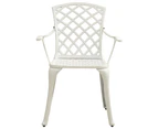 vidaXL Garden Chairs 2 pcs Cast Aluminium White