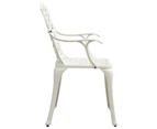 vidaXL Garden Chairs 2 pcs Cast Aluminium White