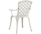 vidaXL Garden Chairs 2 pcs Cast Aluminium White