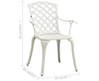 vidaXL Garden Chairs 2 pcs Cast Aluminium White