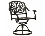 Swivel Garden Chairs 2 Pcs Cast Aluminium - Bronze