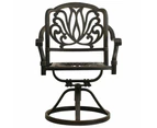 Swivel Garden Chairs 2 Pcs Cast Aluminium - Bronze