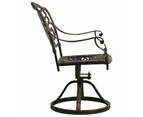 Swivel Garden Chairs 2 Pcs Cast Aluminium - Bronze