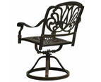 Swivel Garden Chairs 2 Pcs Cast Aluminium - Bronze