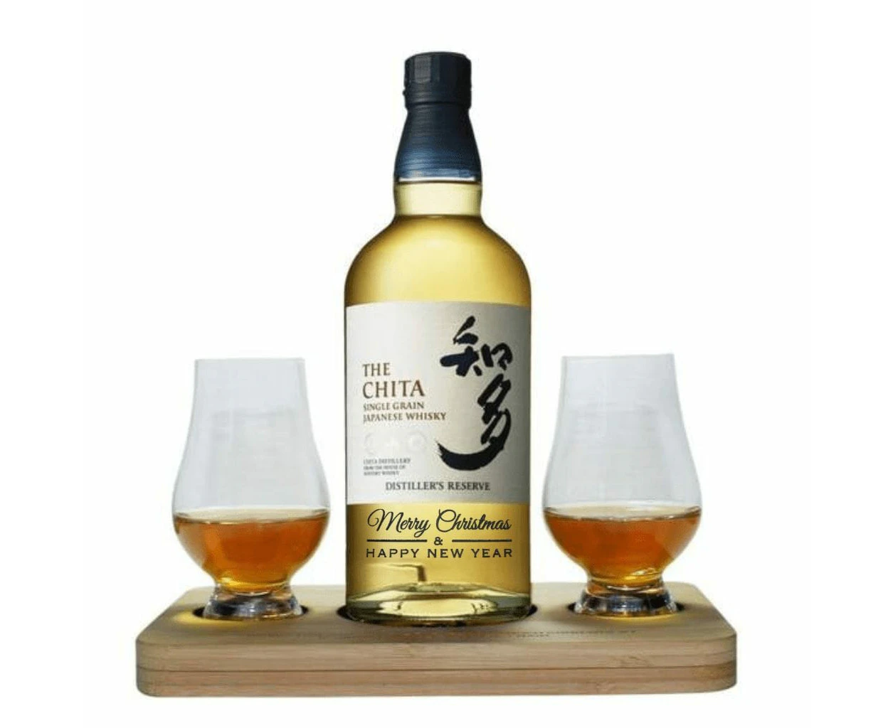 Christmas Edition Chita Japanese Whisky Hamper Box Tasting Gift Set includes 2 Crystal Whisky Glasses