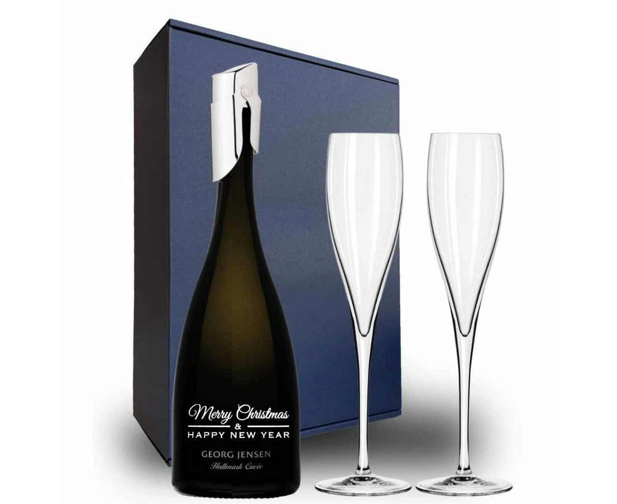 Christmas Edition Georg Jensen Hallmark Cuvee Gift Hamper- Includes 2 Champagne Flutes and Gift Boxed