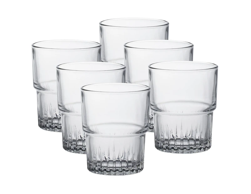 6pc Duralex Empilable 8cm/160ml Glass Tumbler Set Whiskey/Juice Drinkware Clear