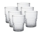 6x Duralex Empilable 8.5cm/200ml Glass Tumbler Set Whiskey/Juice Drinkware Clear