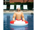 Drinking Buddies Inflatable Hunk Pool Ring - Lifeguard