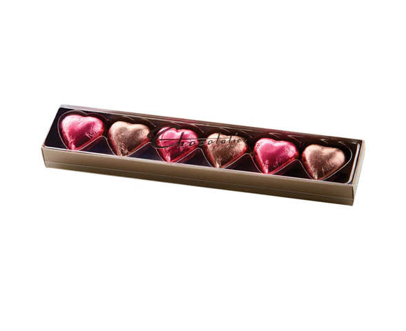 Chocolatier 6 Pack Hearts Pink & Mocha 45g