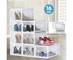 Advwin 16PCS Shoe Storage Box Aromatic Shoe Sneaker Box Clear Display Box Stackable Breathable Shoe Storage