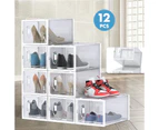 Advwin 12PCS Shoe Storage Box Aromatic Shoe Sneaker Box Clear Display Box Stackable Breathable Shoe Storage