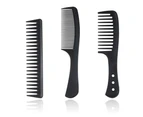 Carbon Fiber Wide Tooth Comb Black Styling Comb With Wet And Dry Hair Styling Comb,style 1