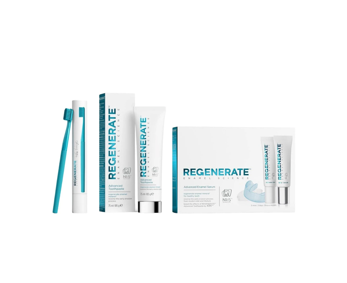 Regenerate Enamel Science Advanced Toothpaste, Serum + Toothbrush Bundle