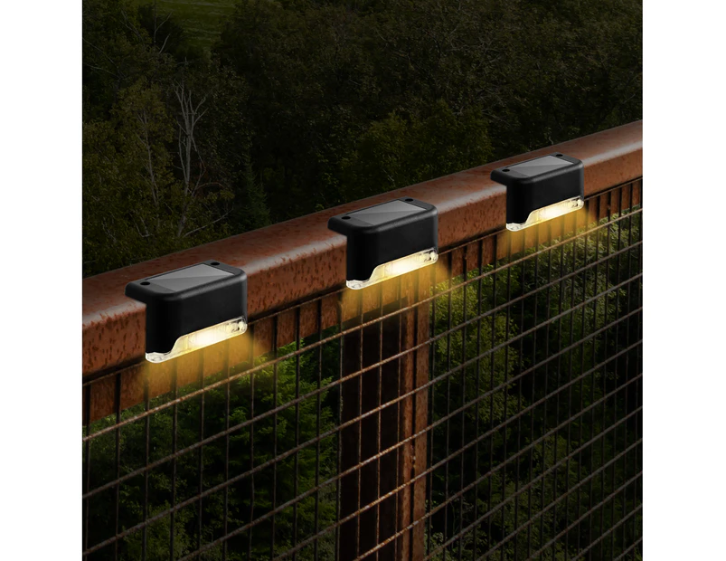 Advwin Solar Deck Lights 16 Pack LED Outdoor Solar Step Lights Waterproof Garden Lights Fence Stair Lights for Yard Pathway Warm Light