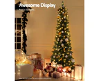 Jingle Jollys Christmas Tree 1.8m Pre-Lit 200 LED Lights Xmas Tree Decorations