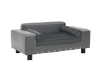 Dog Sofa Grey 81x43x31 cm Plush and Faux Leather