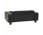 vidaXL Dog Sofa Black 81x43x31 cm Plush and Faux Leather