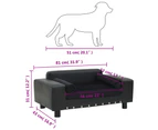 vidaXL Dog Sofa Black 81x43x31 cm Plush and Faux Leather