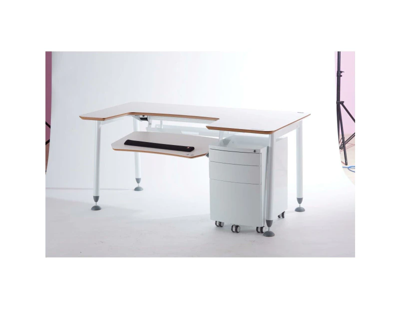 Kid2Youth - N3 160 Adult Desk and Cabinet Set White/White