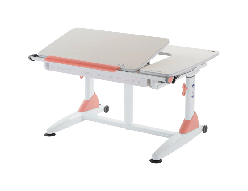 Kid2Youth - G6+XS Desk With Drawer (Cedar/White) - Coral Red