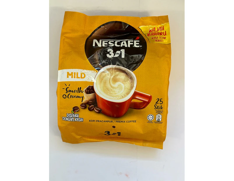 Nescafe 3 in 1 Coffee Mix 18g, Mild (Pack of 25)