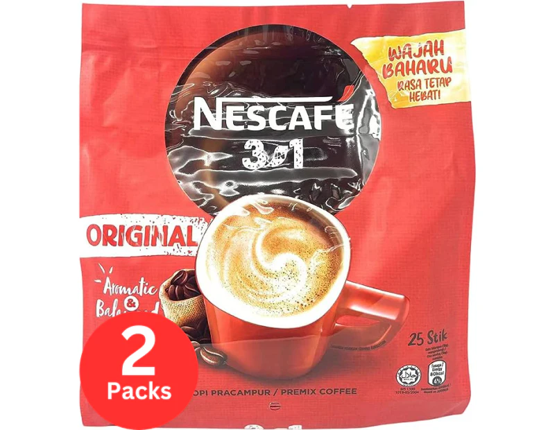 Nescafe 3 in1 Coffee Mix 18g, Regular (Pack of 25)