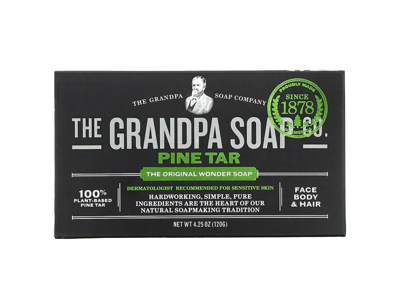 Face Body & Hair Bar Soap, Pine Tar, 4.25 oz (120 g)