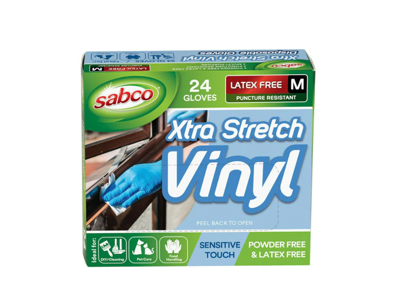 Sabco Xtra-Stretch Hi-Flex Vinyl Gloves 24 pack