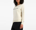 Champion Women's Script Crew Sweatshirt - Oat Milk Latte