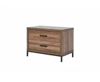 Groove Furniture Aubrey 2-Drawer Bedside Table, Walnut