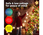 Christmas By SAS 90cm Fibre Optic/LED Christmas Tree 90 Tips Multicolour Star & Ornaments