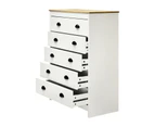 Oikiture Tallboy 6 Chest of Drawers Dresser Table Storage Cabinet Bedroom White