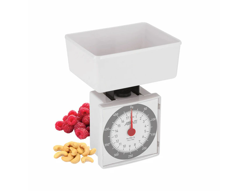 Compact Dietary Mechanical Kitchen Scale 500g/5g White