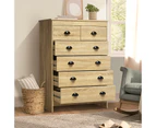 Oikiture Tallboy 6 Chest of Drawers Dresser Table Storage Cabinet Bedroom Wooden