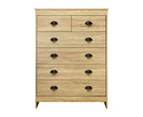 Oikiture Tallboy 6 Chest of Drawers Dresser Table Storage Cabinet Bedroom Wooden