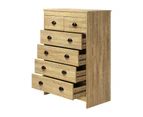 Oikiture Tallboy 6 Chest of Drawers Dresser Table Storage Cabinet Bedroom Wooden