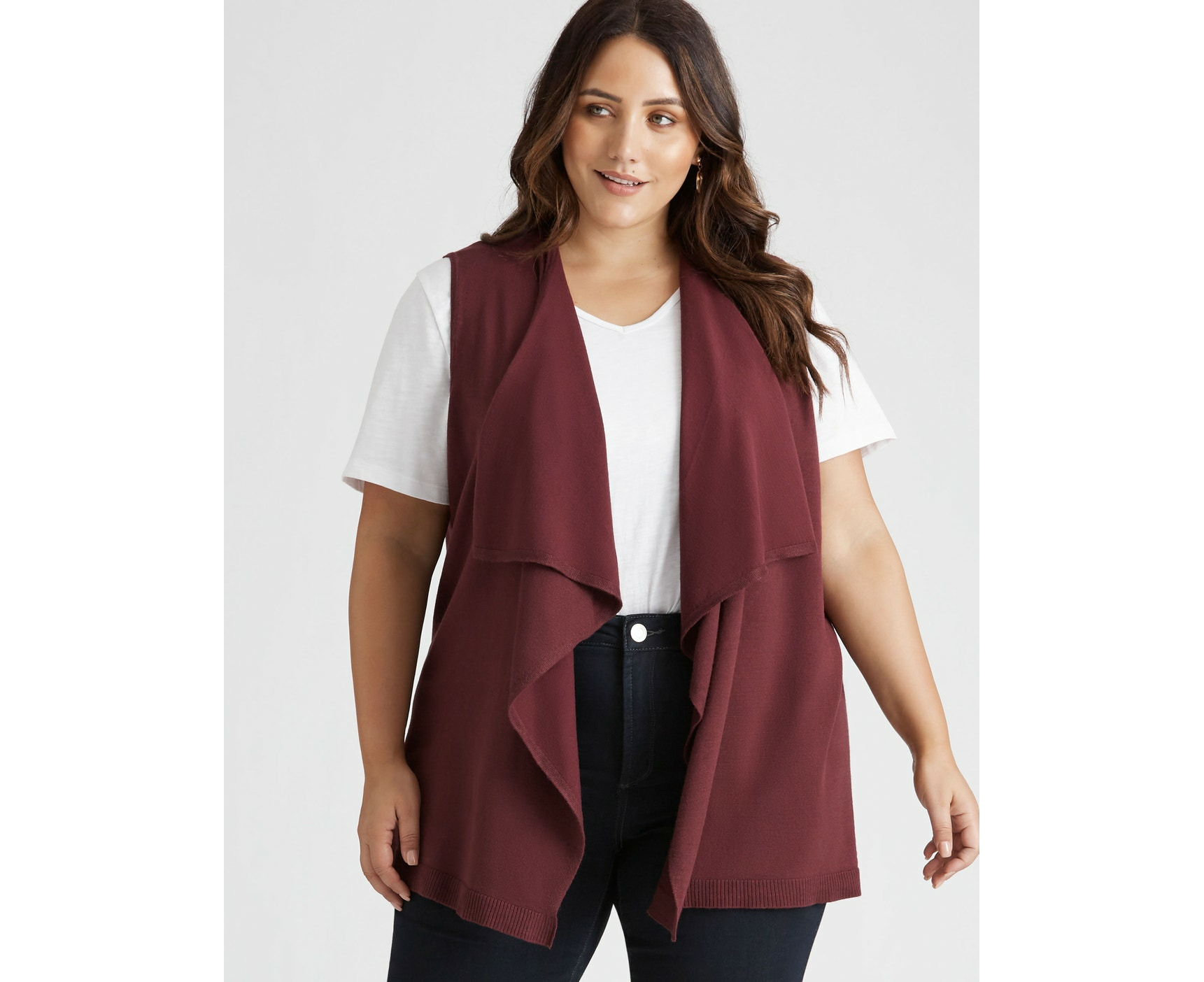 Plus size burgundy outlet vest