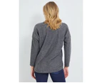 RIVERS - Womens Tops - Soft Touch Ribbed Top - Charcoal Marle